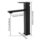 Llave Lavamanos Alta Grifo Monomando Acero Inoxidable Negra