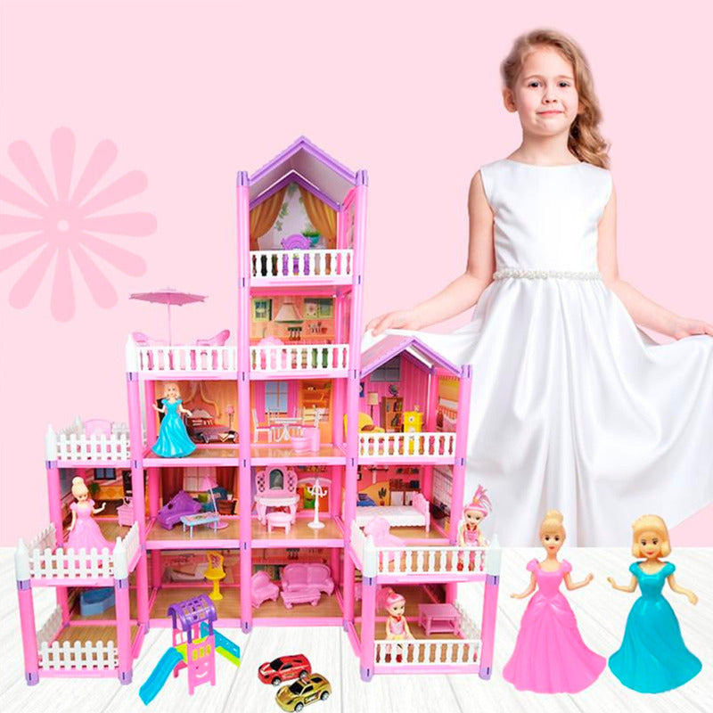 Casa De Muñecas Pista Auto Luxury Villas Con Muñeca 254 Pcs
