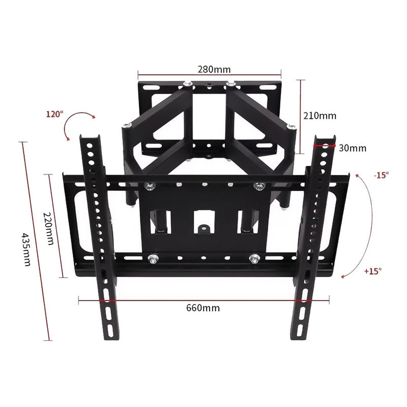 Soporte De Tv De Pared Brazo Doble 32-85 Pulgadas 120 Grados
