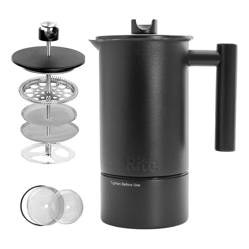 Cafetera Prensa Francesa Rite 1l Termómetro Reloj Acero Inox