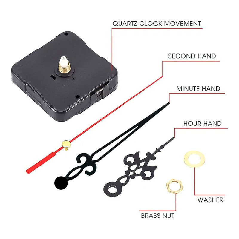 20 Mecanismo Reloj Módulo 18mm Tribal Silencioso Manecillas