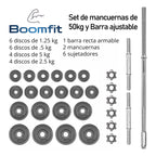Set Mancuernas Barras Extendibles Kit De 50 Kg Con Maleta