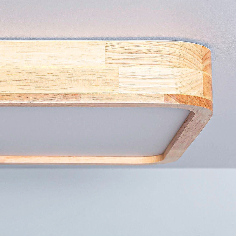 3 Foco Plafon Led Cuadrado Sobrepuesto 36w Luz Fria Madera