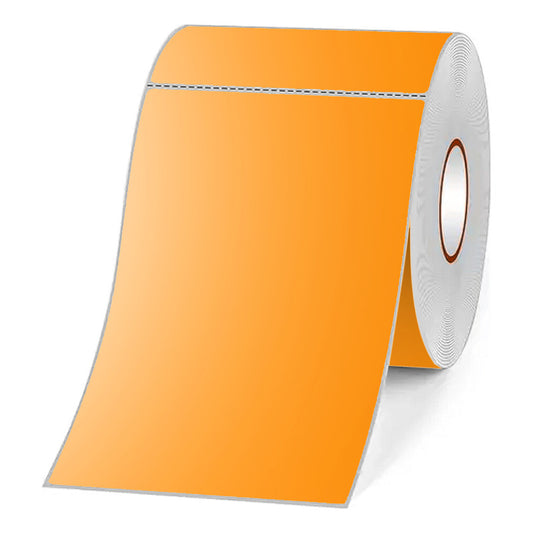 Etiquetas Adhesivas Térmicas 100x150mm Rollo 500u Naranja