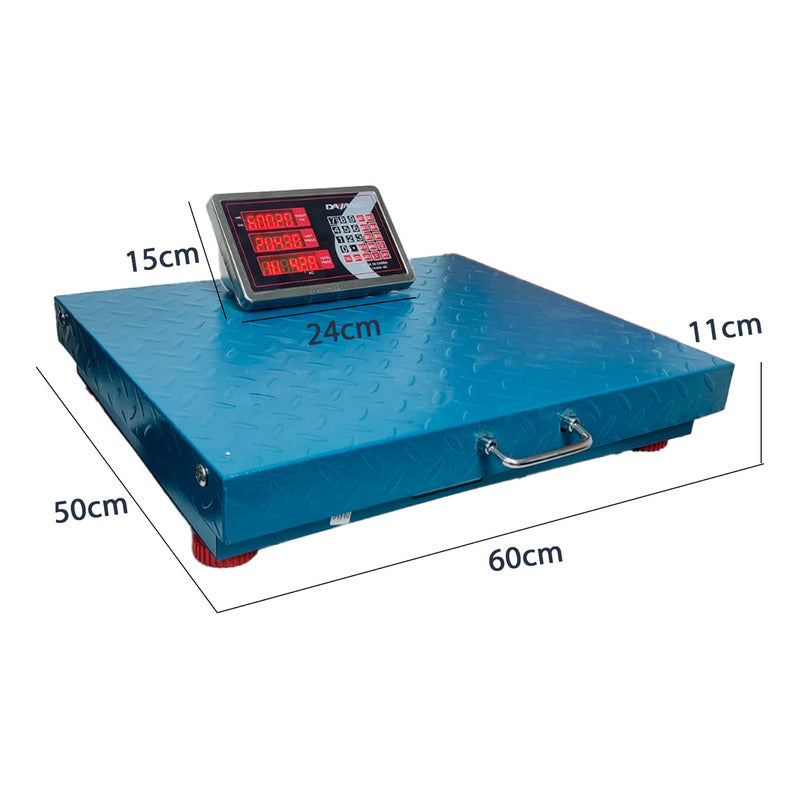 Balanza 600kg Cabezal Inalambrica 100mtrs Recargable 50x60cm