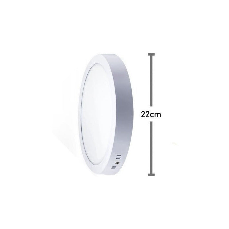 Foco Panel Led Plafon Sobrepuesto Redondo 18w Luz Blancofria