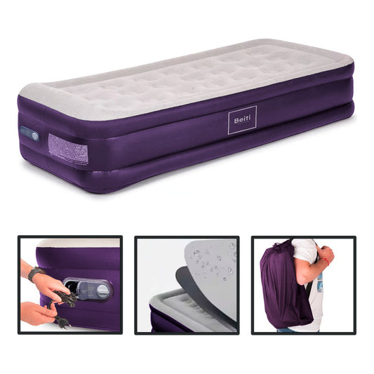 Colchon Cama Inflable Electrico Camping Glamping 1 plaza 45cm