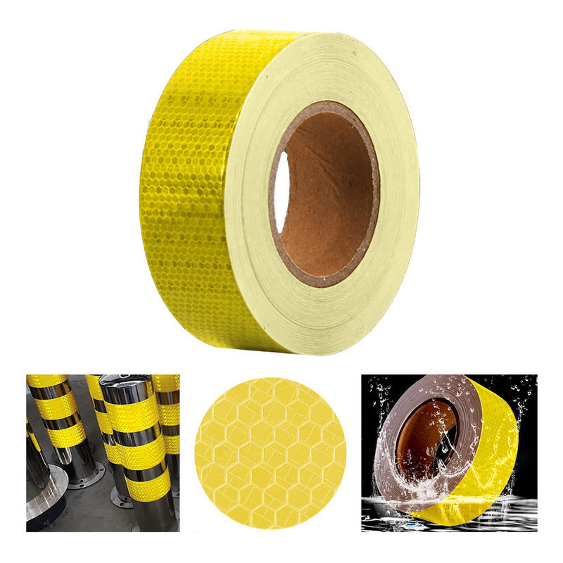 Cinta Reflectante Seguridad Amarillo Fluorescente 5cm X 25mt