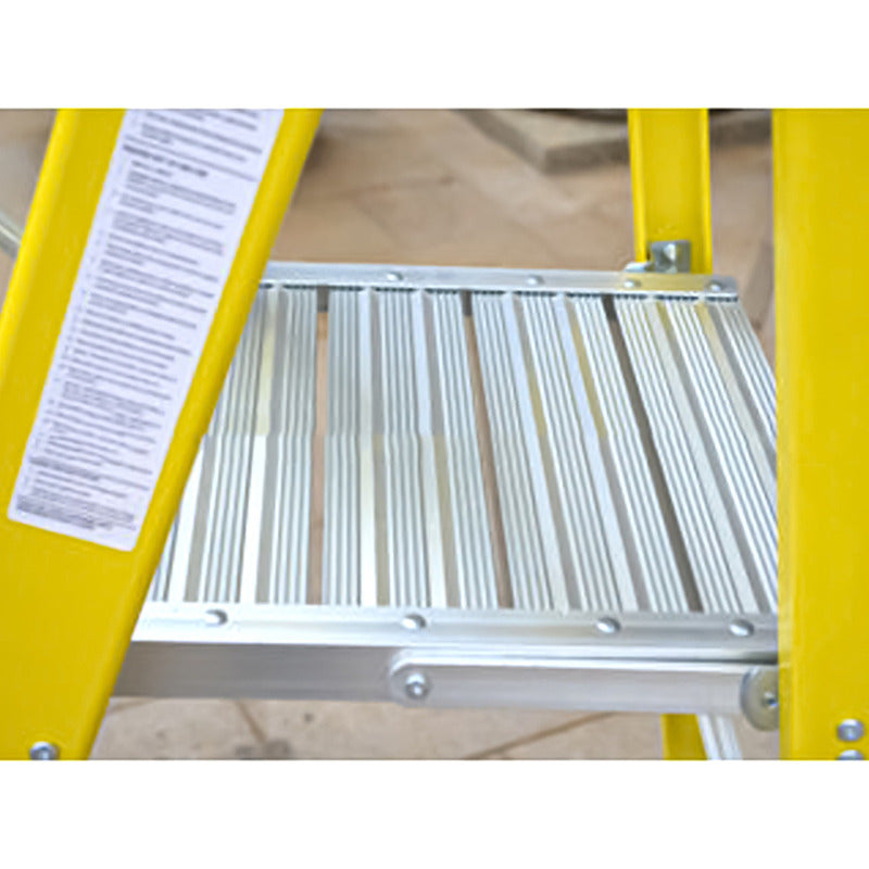 Escalera Industrial Plataforma Fibra De Vidrio 6 Peldaños