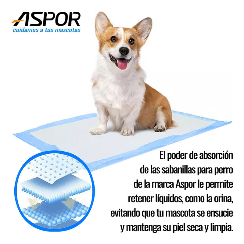 100 Pañales Tipo Sabanillas Perros Mascotas 45x60cm Lavanda