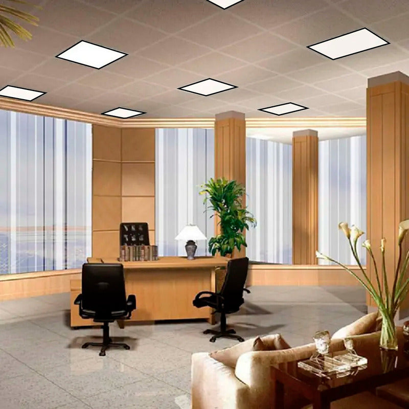 Panel Led 60x60cm Sobrepuesto Cuadrado 48w Luz Fría Negro