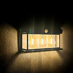 3 Farol Solar Aplique Pared 3 Ampolletas Led Sensor Luz Calida