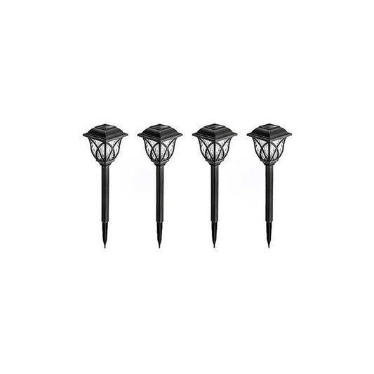 Pack 4 Luces Solares Jardin Estaca Con Sensor Estilo Ingles