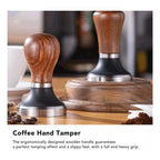 Tamper Acero Madera Para Cafetera Espresso 58mm Barista Cafe