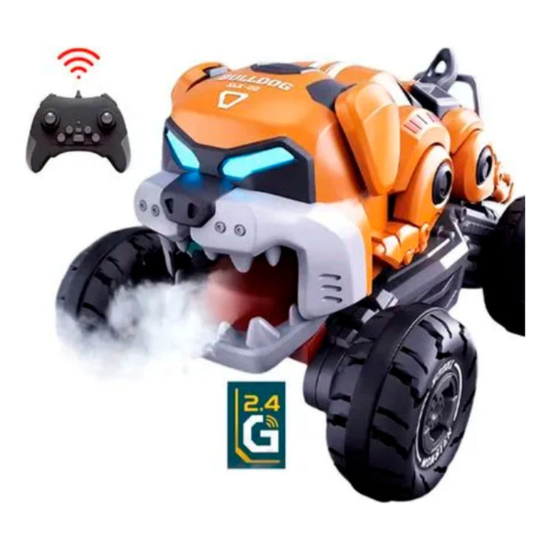 Auto a Control Remoto Bulldog Piruetas Humo Musica 360° 4x4
