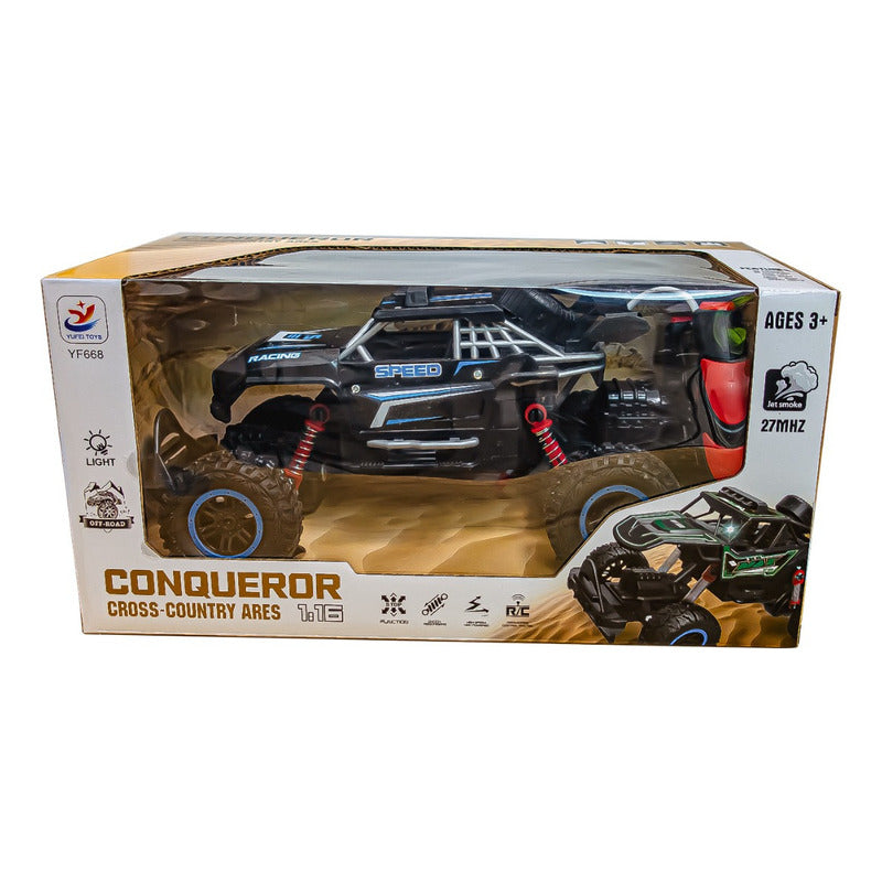 Auto A Control Remoto Off Road Conqueror Con Efecto Humo