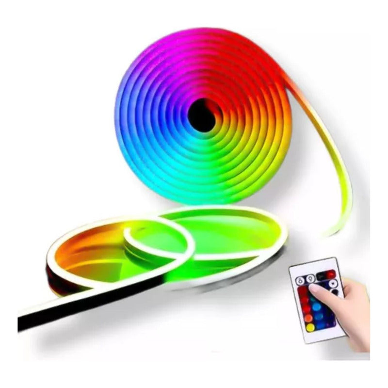 Cinta Led Rgb Flex De Neon 12v Con Luces Multicolor De 5m