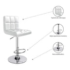 2 Silla Piso Bar Taburete Respaldo Ecocuero Altura Acolchado