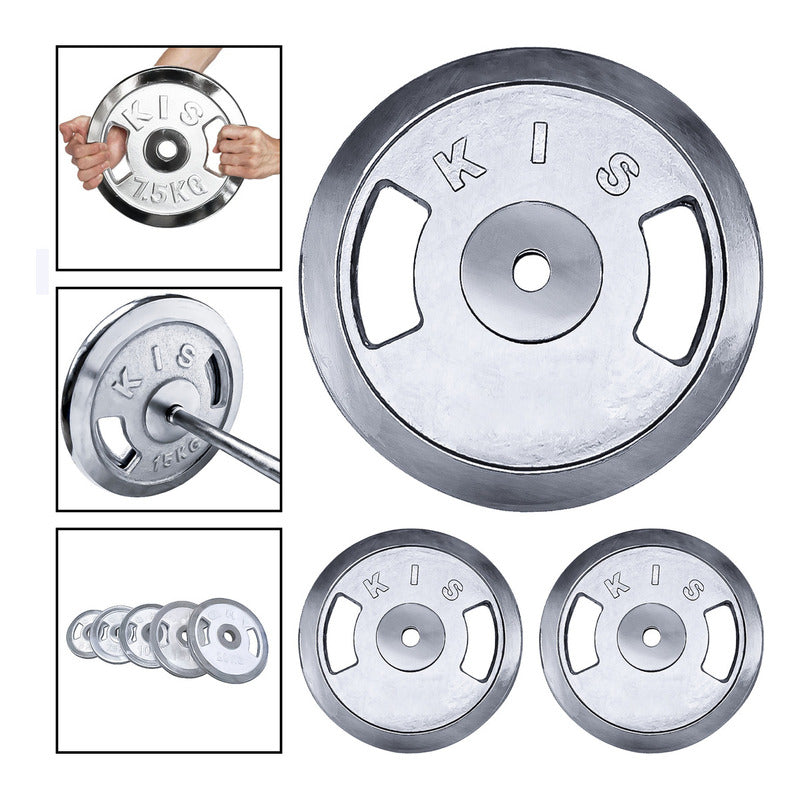 Pack 2 Disco Preolímpico 15kg C/u Cromado Profesional Agarre