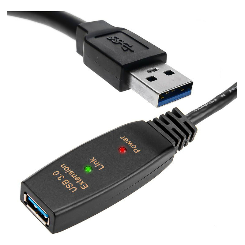 Cable Usb Activo 3.0 Extensión 5 Metros Macho A Hembra Led