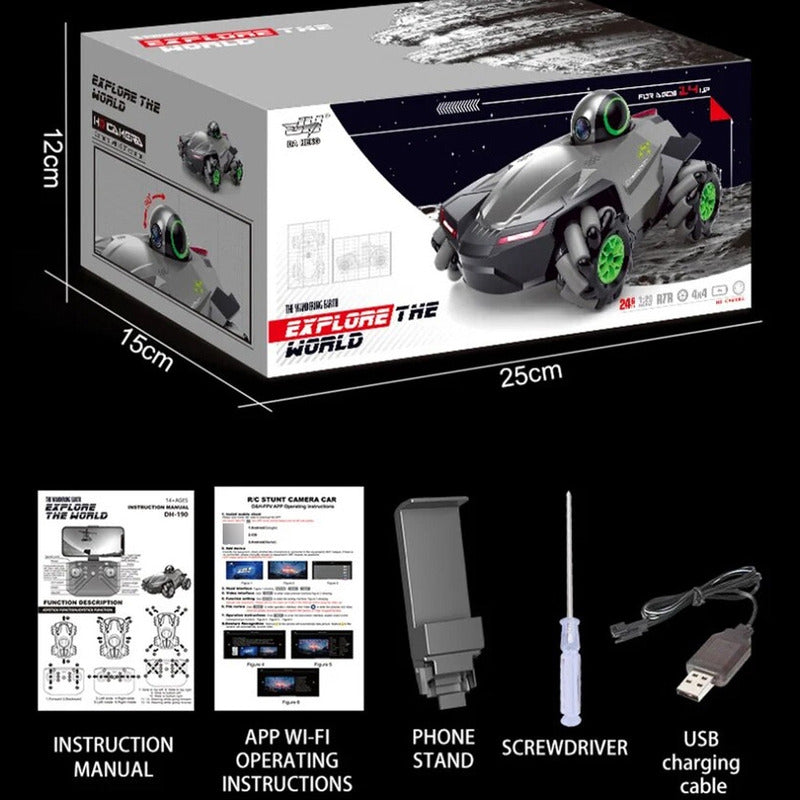 Auto Explorador Con Camara A Control Remoto Hd 4x4 360° Wifi