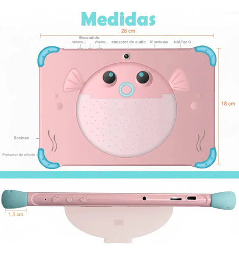 Tableta Infantil 10.1 Para Niños Wifi Kodak 4+64gb Dual Cam