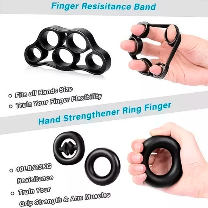 Set Hand Grip Ejercitador Manos Y Antebrazo Fitnics 10-60 Kg