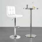 2 Silla Piso Bar Taburete Respaldo Ecocuero Altura Acolchado