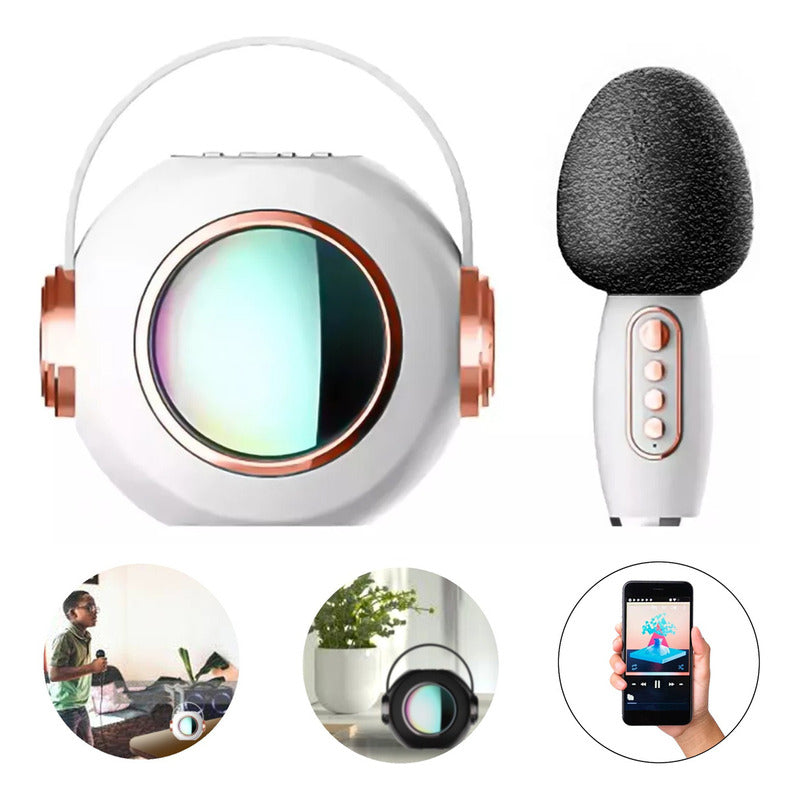 Parlante Con Micrófono 5 Efectos De Voz Bluetooth Luces Rgb