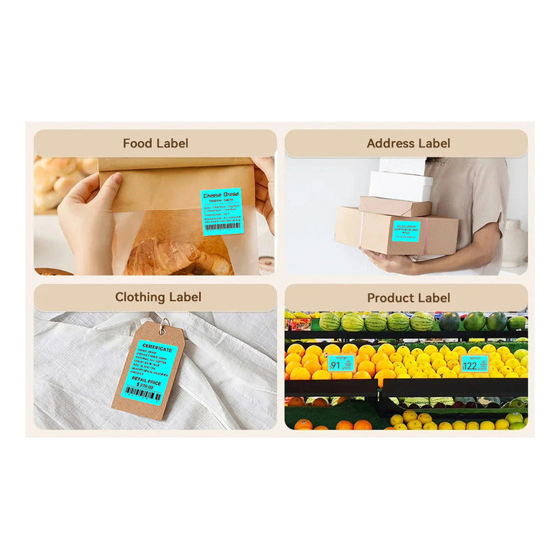 Etiquetas Adhesivas Térmicas 50x30mm Rollo 1000u Azul