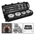 Set Mancuernas Barra Extendible 50 Kg Cromo Con Maleta