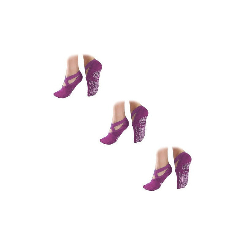 Pack 3 Calcetines Yoga Antideslizantes Transpirables Cruz