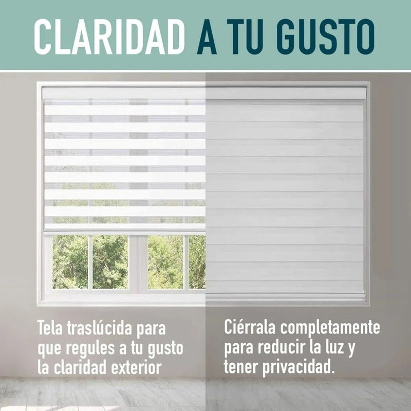 Cortina Roller Duo Zebra Día y Noche De 80x200cm