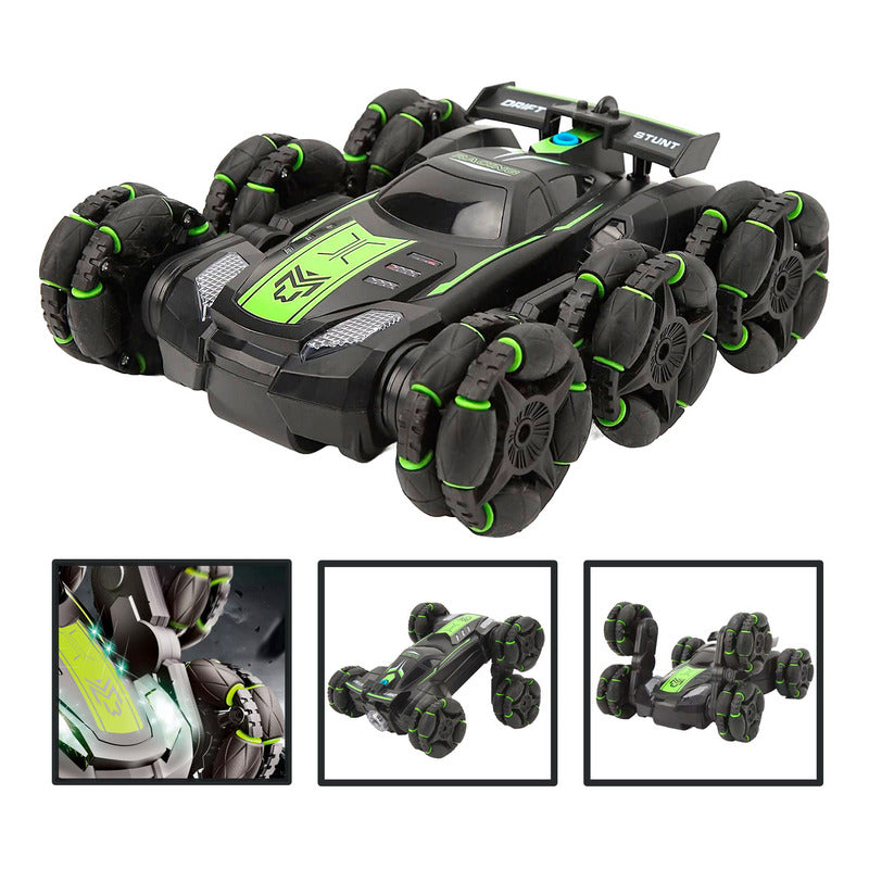 Auto De Acrobacia Rc Stunt Car 6 Ruedas Luz Sonido 2.4ghz