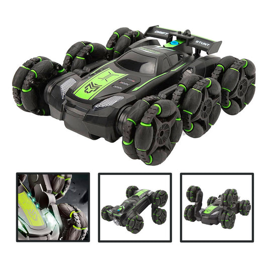 Auto De Acrobacia Rc Stunt Car 6 Ruedas Luz Sonido 2.4ghz
