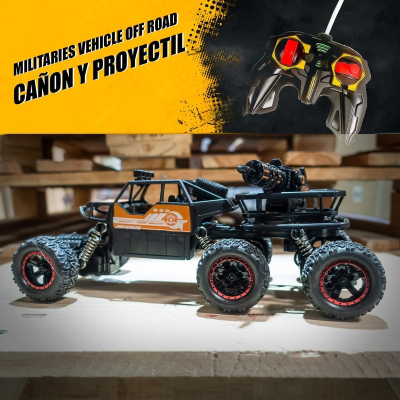 Auto A Control Remoto 6 Ruedas 4x4 Con Cañón Lanzador