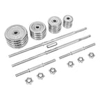 Set Mancuernas Barra Extendible 50 Kg Cromo Con Maleta
