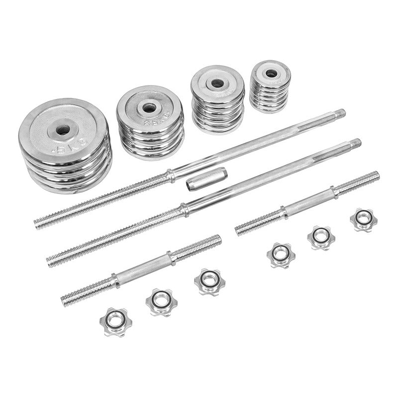 Set Mancuernas Barra Extendible 50 Kg Cromo Con Maleta