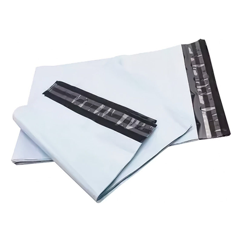Pack 100 Bolsas Courier Embalaje Blanca Autoadhesivo 25x35cm