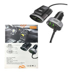 Cargador Usb Para Auto Con Alargador De 4 Puertos 1 Metro