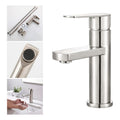 Llave Monomando Grifo Lavamanos Baño Clásica Acero Inoxidable Plateado