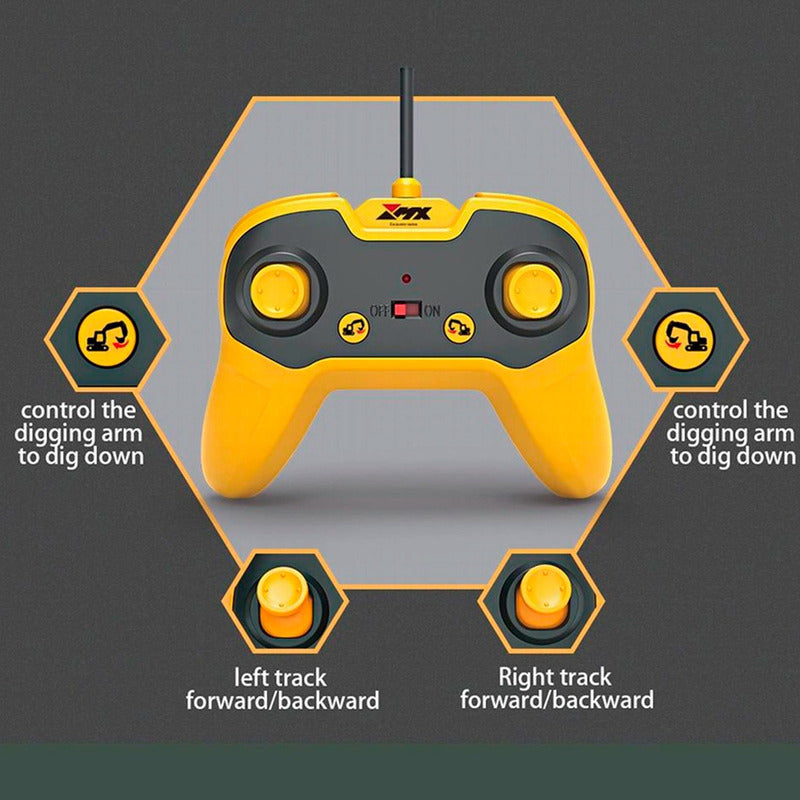 Auto A Control Excavadora Brazo Eléctrico Sonido Humo Luces