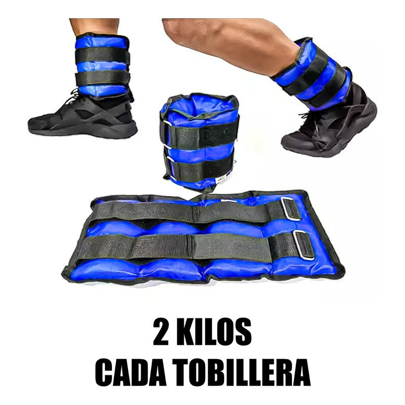 Pesas Tobilleras Par De 2kg C/u Y Muñeca (total 4kg El Par)