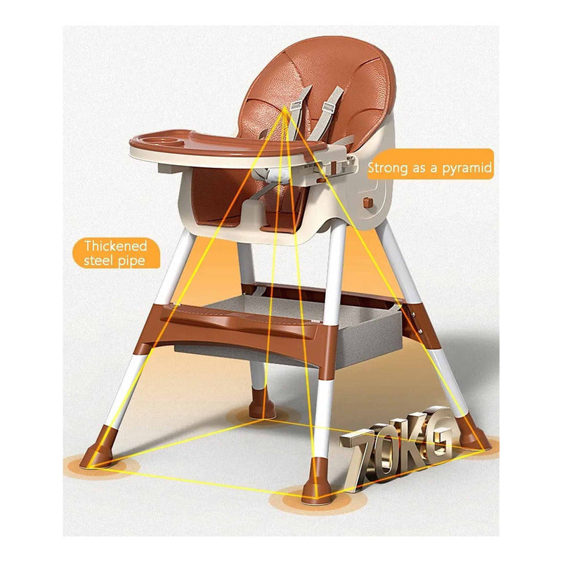 Silla De Bebé Comer Portátil Con Ruedas Kinder