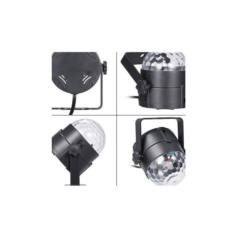 Bola Disco Led Rgb Rítmica Giratoria Luces Para Fiesta