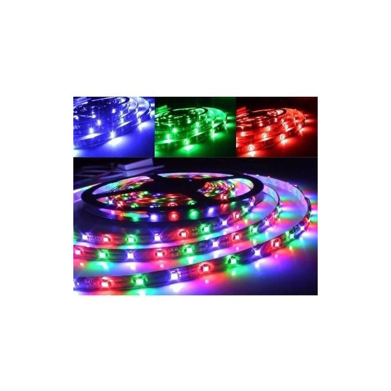 Cintas Led Colores 5050 Control Rgb 5m Versión Adhesiva