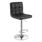 2 Silla Piso Bar Taburete Respaldo Ecocuero Altura Acolchado