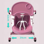 Silla De Bebé Comer Portátil Con Ruedas Kinder