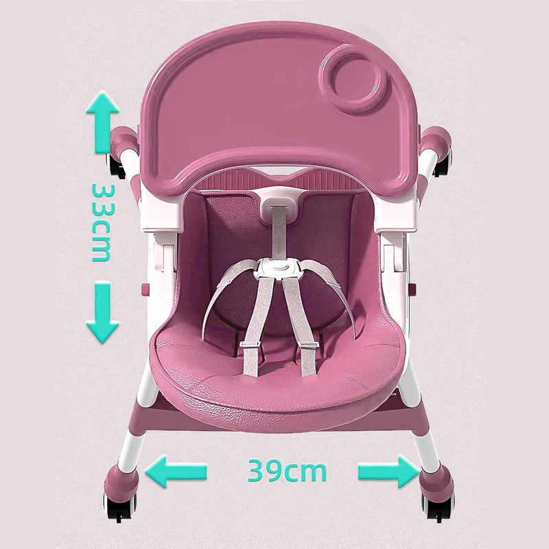 Silla De Bebé Comer Portátil Con Ruedas Kinder