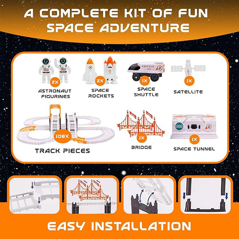 Pista De Autos Espacial Astronauta Juego Para Niños 31 Pcs